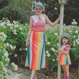 Olivia Rubin Penelope Rainbow Stripe Sequin Skirt size 2 new with tags